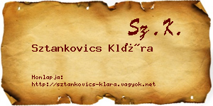 Sztankovics Klára névjegykártya